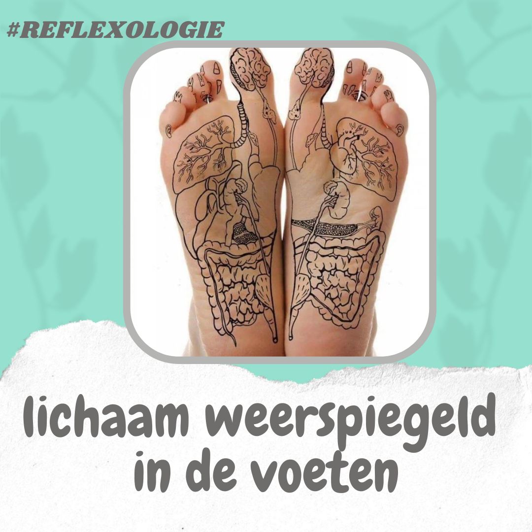 lichaam weerspiegeld in de voeten